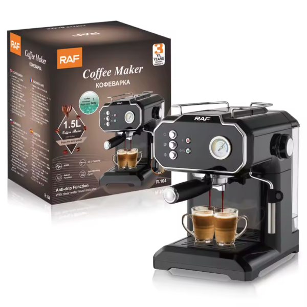 Siebträger-Kaffeemaschine in Schwarz - RAF.104B – Bild 6